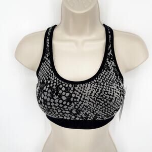 Spiritual Gangster Sports Bra NEW Sz XS/S Snakeskin Print Black Gray Racerback